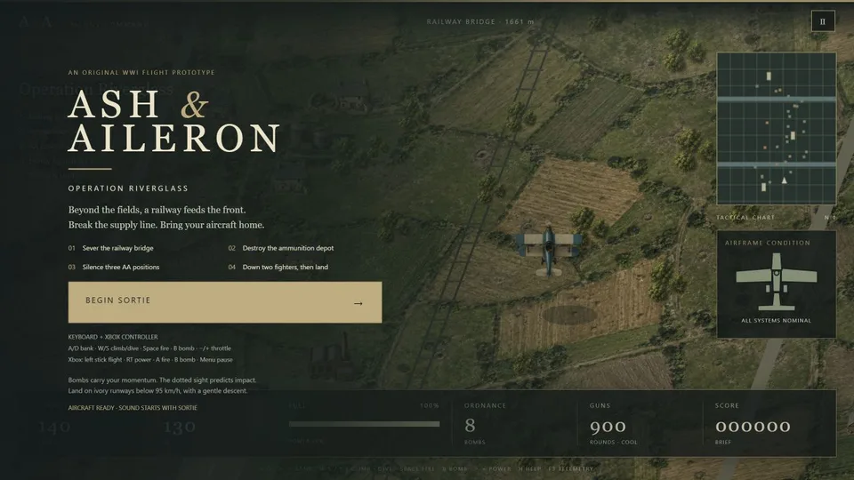 Ash and Aileron WWI aircraft over an aerial battlefield